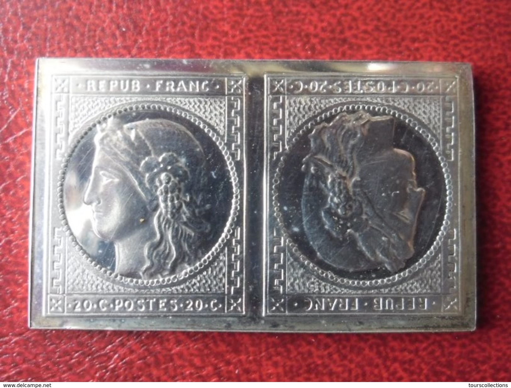 Timbre CERES Non Dentelé 20 Centimes +20 Centimes Postes Variété Tête Bêche 1849 - 1981 (14 Grammes En Argent 925/1000 ) - Autres & Non Classés