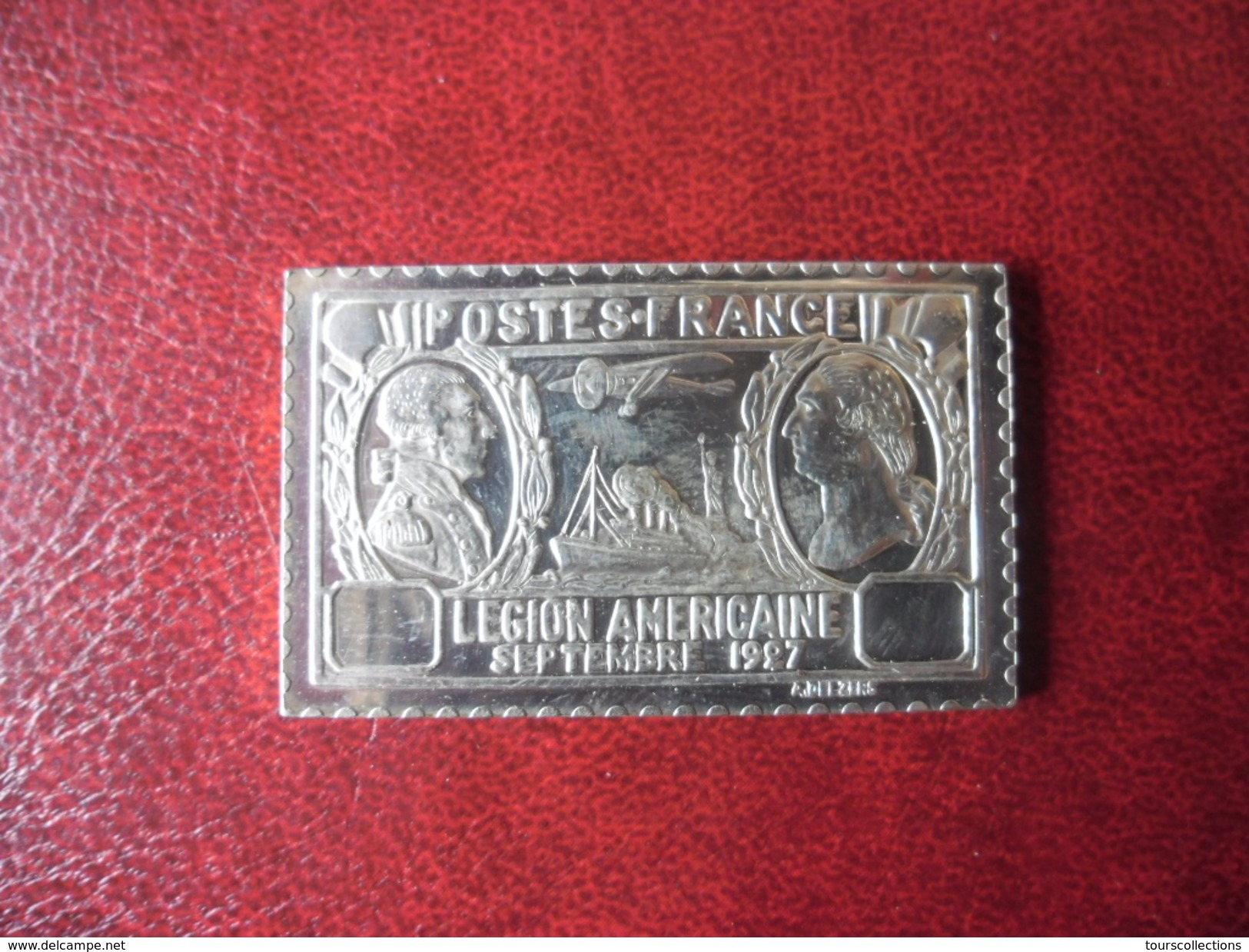 Timbre De France - Légion Américaine (USA) De 1927 - 1981 (13 Grammes En Argent 925/1000 ) Poinçon Crabe @ Avion Bateau - Otros & Sin Clasificación