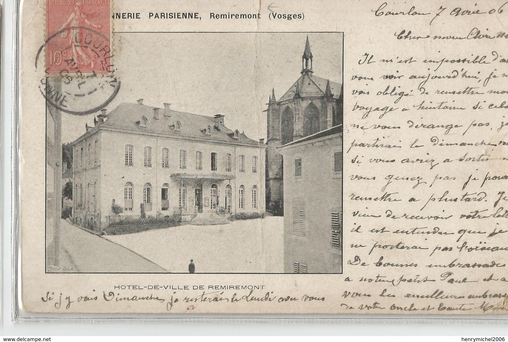 Vosges - 88 - Remiremont  Pub Cordonnerie Parisienne 1906 - Remiremont