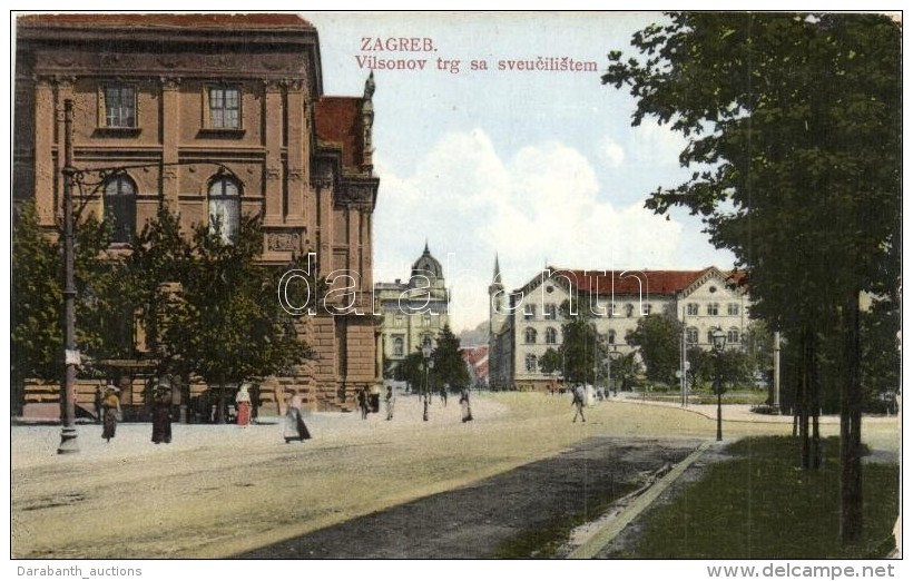 ** T4 Zagreb, Vilsonov Trg Sa Sveucilistem / Square, University (v&aacute;gott / Cut) - Non Classificati