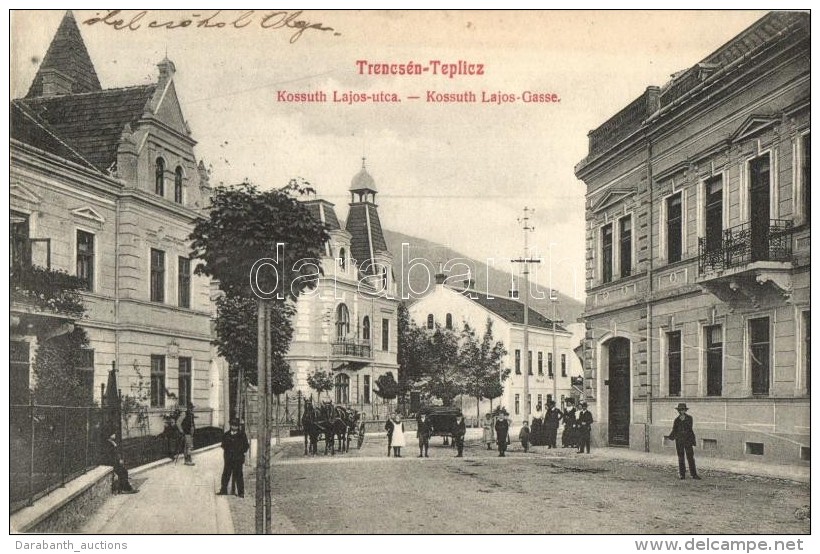 T2 Trencs&eacute;nteplic, Trencianske Teplice; Kossuth Lajos Utca / Gasse / Street - Non Classificati