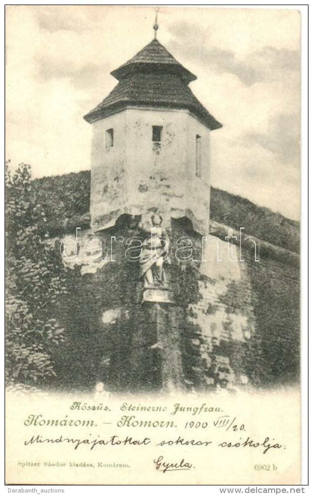 * T2/T3 Kom&aacute;rom, Kom&aacute;rno; KÅ‘szÅ±z / Steinerne Jungfrau / Castle Statue (EK) - Non Classificati