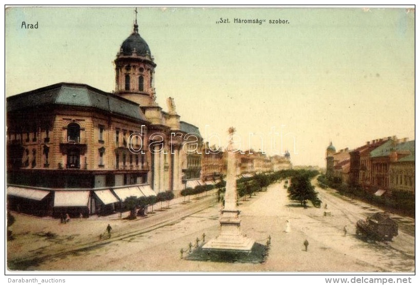 T2/T3 Arad, Szenth&aacute;roms&aacute;g Szobor, Utcak&eacute;p / Trinity Statue, Street View (EK) - Non Classificati