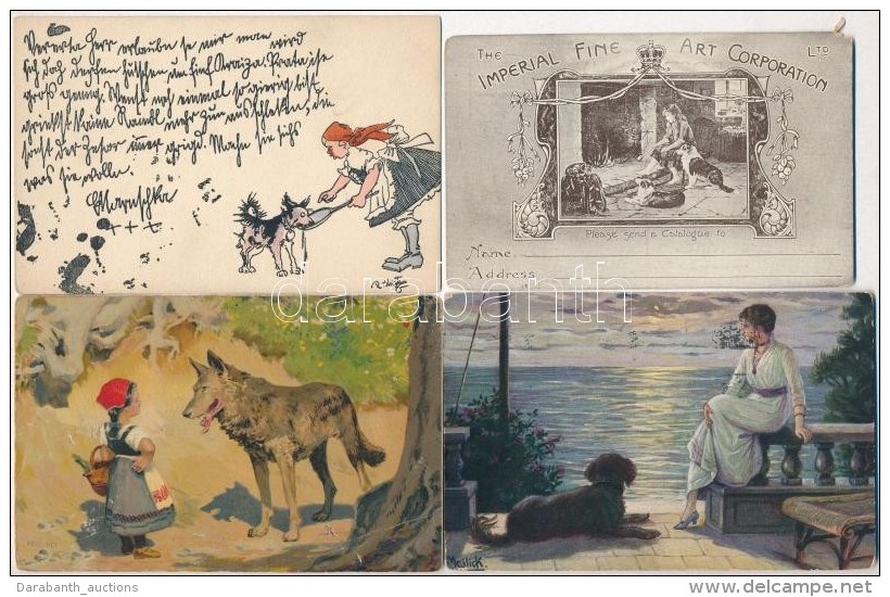 ** * 6 Db R&Eacute;GI Kuty&aacute;s Mot&iacute;vumlap, Vegyes MinÅ‘s&eacute;g / 6 Pre-1945 Dog Motive Cards, Mixed... - Non Classificati