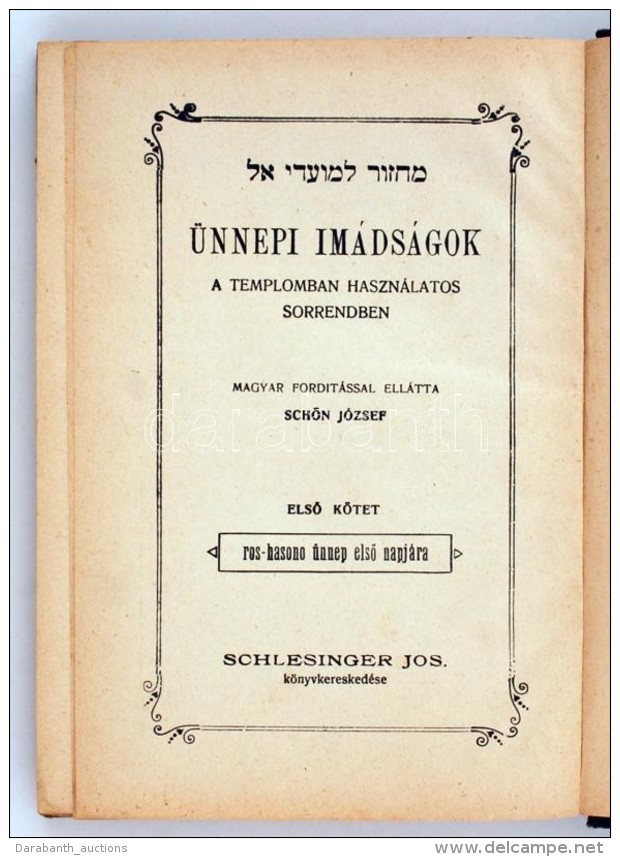 &Uuml;nnepi Im&aacute;ds&aacute;gok A Templomban Haszn&aacute;latos Sorrendben. Ros-hasono &uuml;nnep ElsÅ‘... - Non Classificati