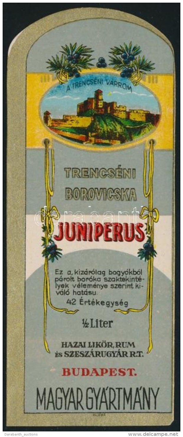 Cca 1900 Juniperus Trencs&eacute;ni Borovicska Italc&iacute;mke, Kl&ouml;sz Rt., 13,5x5,5 Cm - Pubblicitari