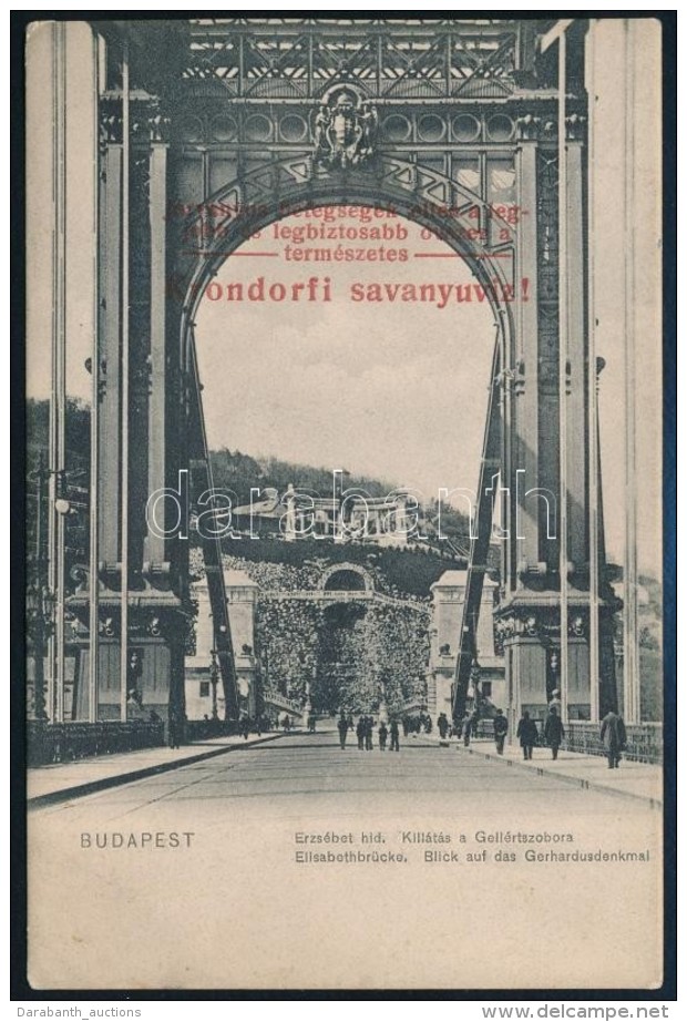 Cca 1910 Krondorfi Savany&uacute;v&iacute;z Fel&uuml;lnyom&aacute;s Budapesti K&eacute;peslapon - Pubblicitari