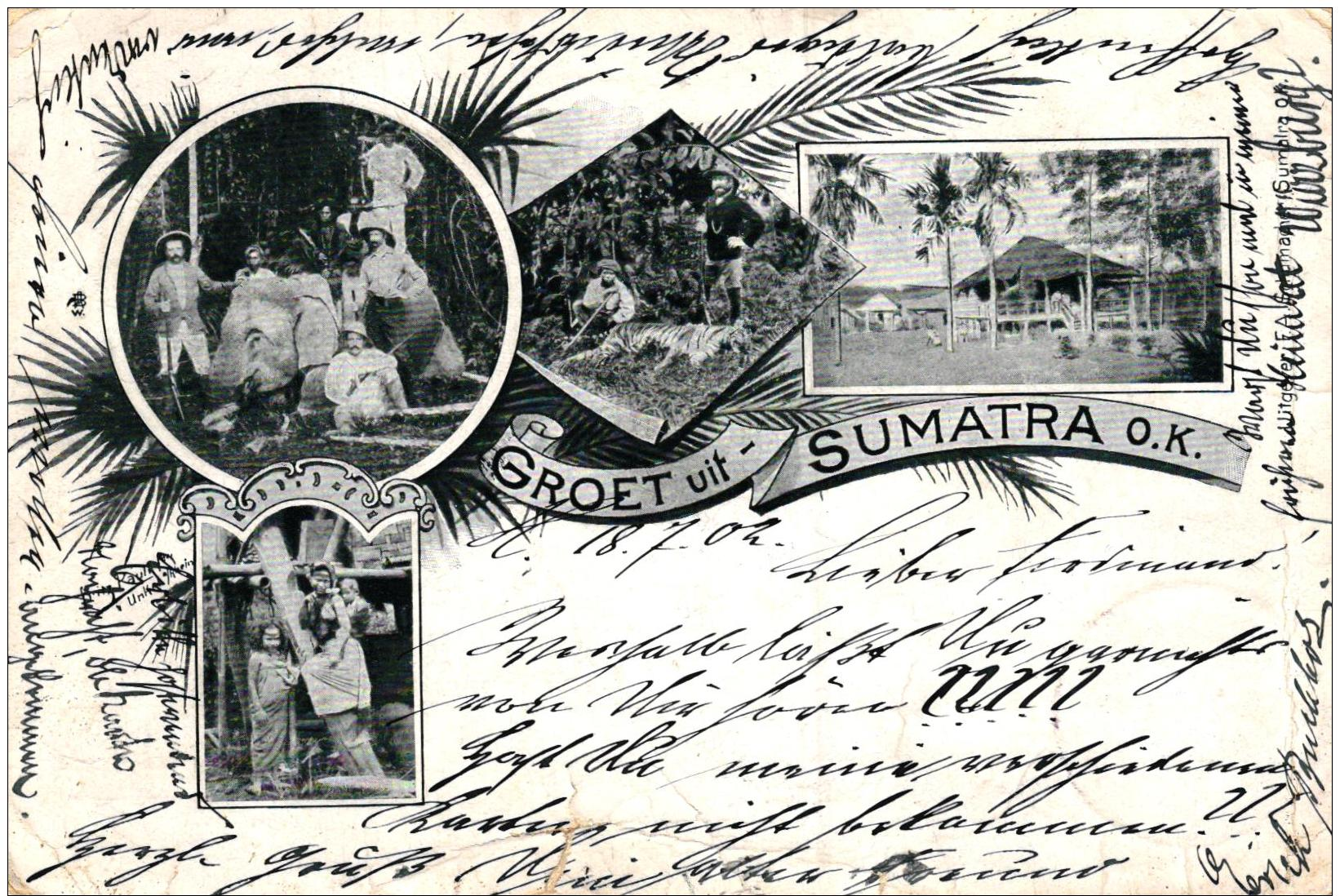 Sumatra ..unten Einriss. ..nette Alte Karte   ( K6497  ) Siehe Bild ! - Wereld