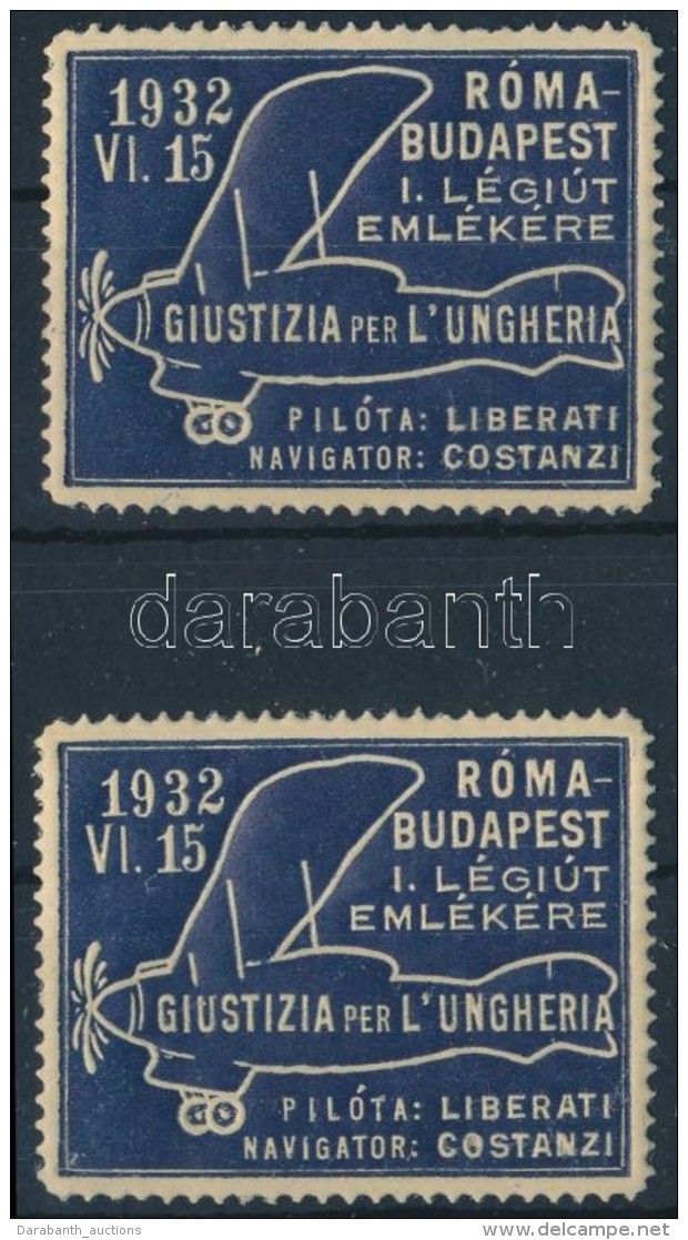 1932 2 Db Giustizia Per L'Ungheria Lev&eacute;lz&aacute;r&oacute; - Zonder Classificatie
