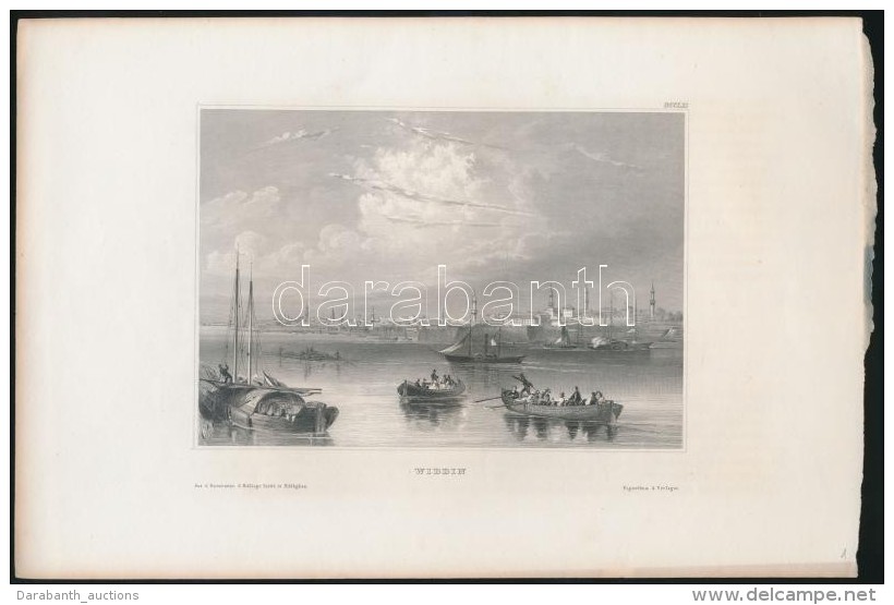 1856 Bulg&aacute;ria, Widdin (Vidin) Ac&eacute;lmetszet / Etching 27x18 Cm - Prenten & Gravure