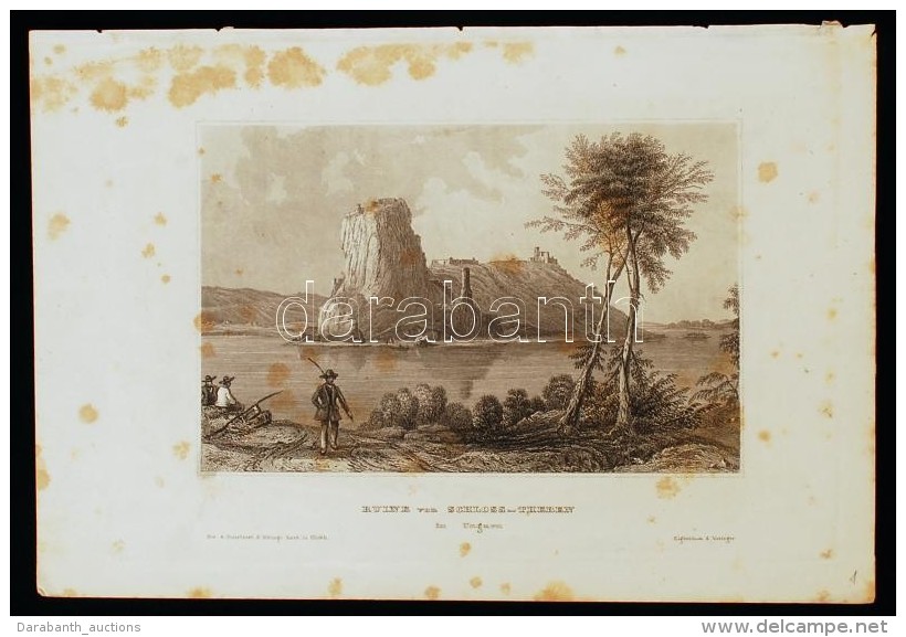 1856 D&eacute;v&eacute;ny V&aacute;r&aacute;nak Romjai. Ruine Von Theben In Ungarn. Ac&eacute;lmetszet,... - Prenten & Gravure