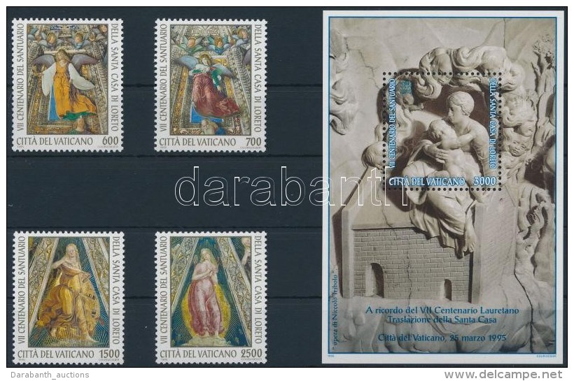 ** 1995 700 &eacute;ves A Loreto-i 'Casa Sancta' Bazilika Sor Mi 1136-1139 + Blokk Mi 15 - Altri & Non Classificati