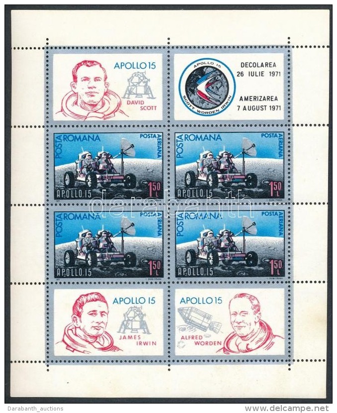 ** 1971 Å°rkutat&aacute;s: Apollo 15 Blokk Mi 88 - Altri & Non Classificati