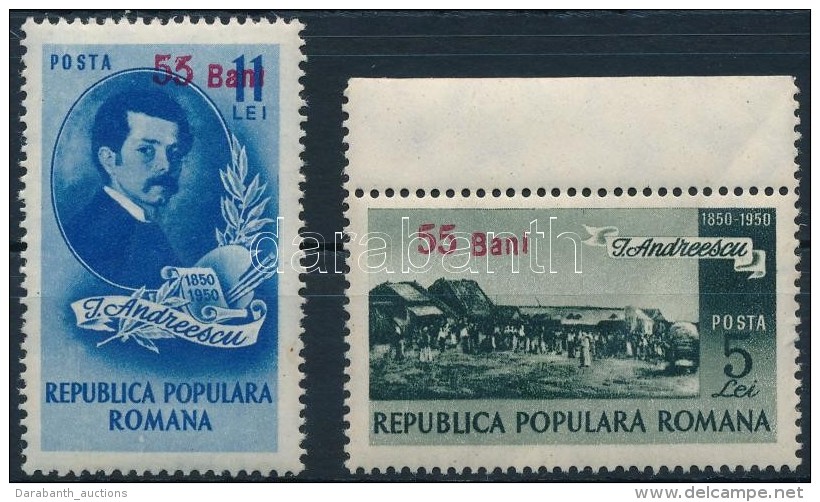 ** 1952 Fel&uuml;lnyomott Andreescu Sor Mi 1313-1314 - Altri & Non Classificati