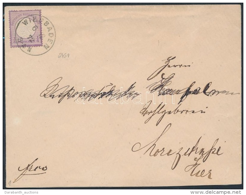 1872 Mi 1 Lev&eacute;len / On Cover 'WIESBADEN' - Altri & Non Classificati