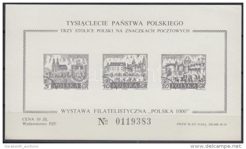 ** 1960 Polska 1000 Feketenyomat Blokk - Altri & Non Classificati