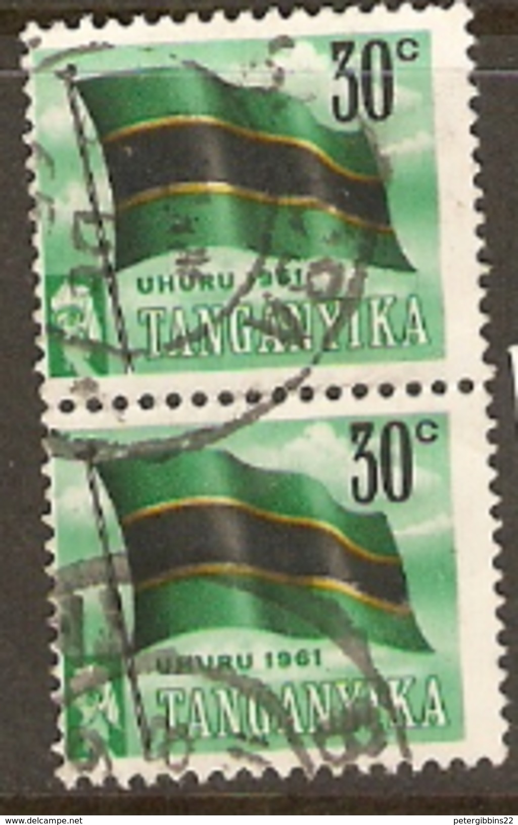Tanganyika 1965 SG 132 30c Fine Used Pair - Tanganyika (...-1932)