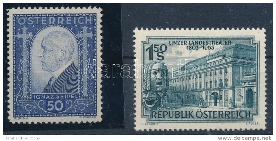 ** 1932 Ignaz Seipel Mi 544 + 1953 150 &eacute;ves A Linz Sz&iacute;nh&aacute;z Mi 988 (Mi EUR 50.-) - Altri & Non Classificati