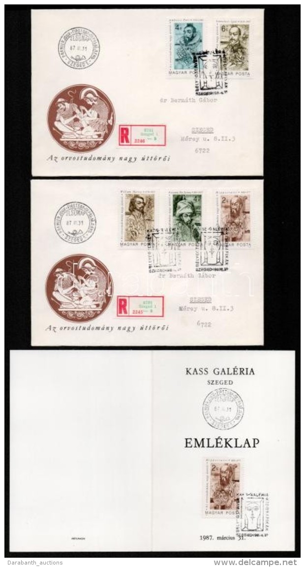 ** 1987 Orvosok (I.) Teljes Sor F&eacute;l &iacute;vekben + 2 Db FDC + Eml&eacute;klap A B&eacute;lyegtervezÅ‘... - Altri & Non Classificati