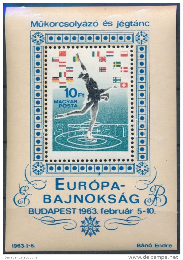 ** 1963 MÅ±korcsolya EB Blokk 'k&eacute;k Ny&iacute;lhegy' T&eacute;vnyomat (4.000) - Altri & Non Classificati