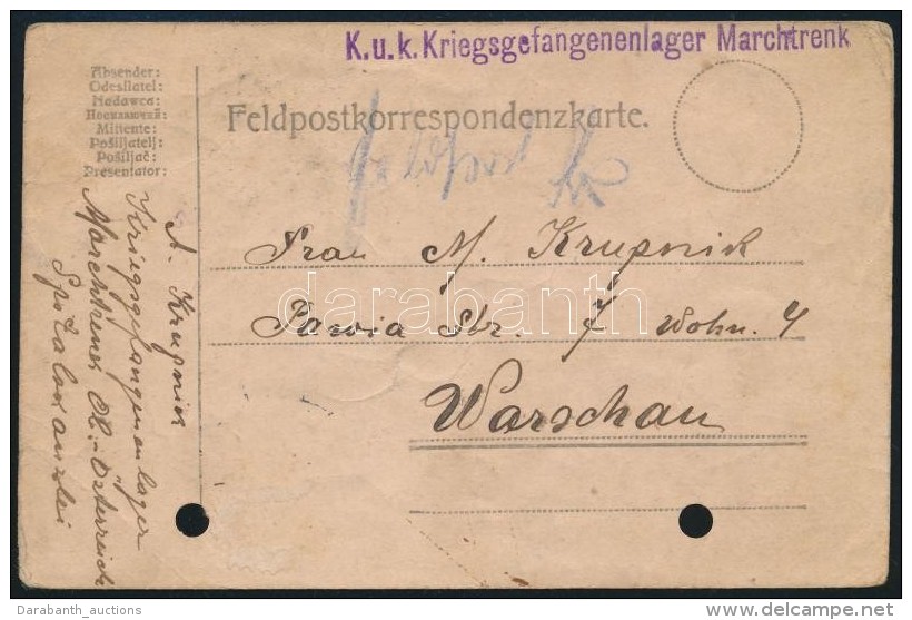 1915 T&aacute;bori Posta LevelezÅ‘lap 'K.u.k. Kriegsgefangenenlager Marchtrenk' - Altri & Non Classificati