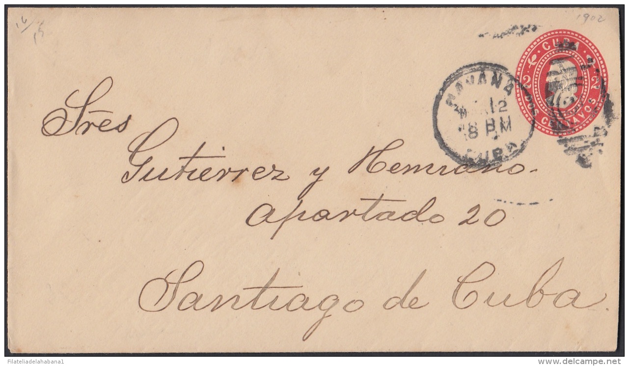 1899-EP-181 CUBA US OCCUPATION. 1899. 2c POSTAL STATIONERY COLON. NAIFE 81 Ed.55B. USED HAVANA TO SANTIAGO DE CUBA. - Brieven En Documenten