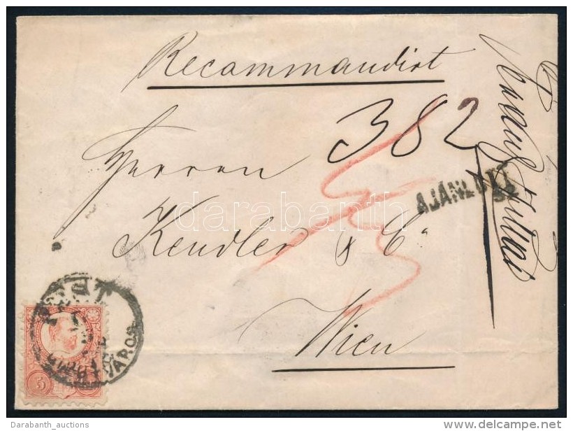 1871 Aj&aacute;nlott Lev&eacute;l C&iacute;moldalon 5kr, H&aacute;toldalon 2 X 5kr... - Altri & Non Classificati