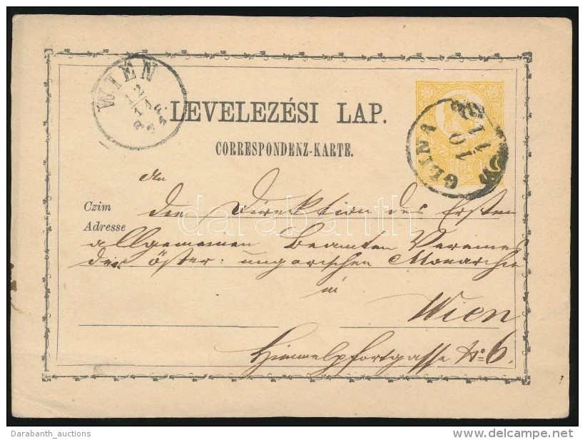 1871 2kr D&iacute;jjegyes LevelezÅ‘lap 'GLINA' - Altri & Non Classificati