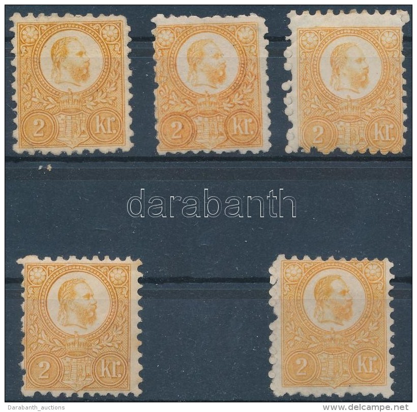 (*) * 1871 5 Db R&eacute;znyomat 2kr Sz&eacute;p &eacute;l&eacute;nk Sz&iacute;nekben / 5 X Mi 8 Nice Colours - Altri & Non Classificati