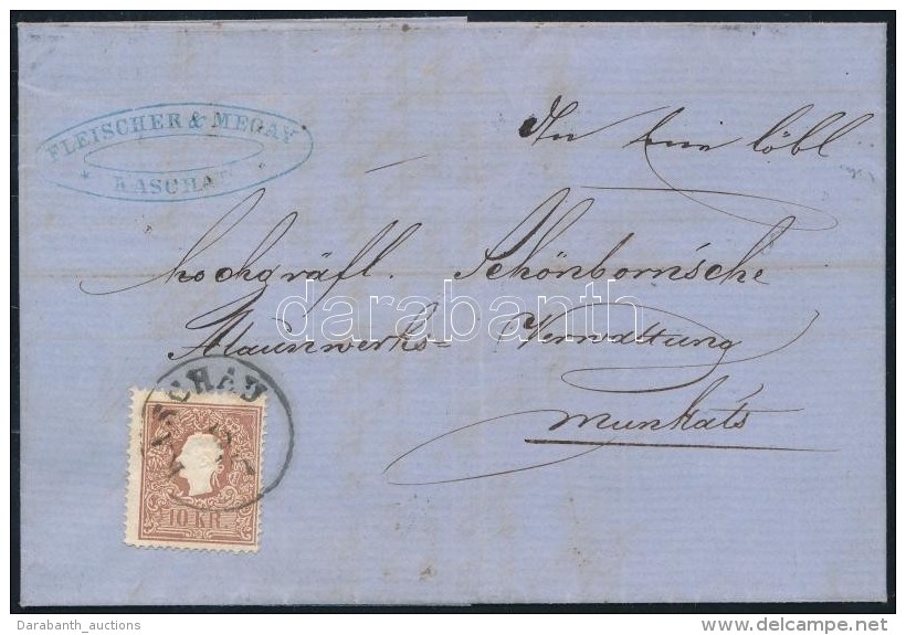 1859 10kr Lev&eacute;len / On Cover 'KASCHAU' - 'MUNK&Aacute;CS' - Altri & Non Classificati