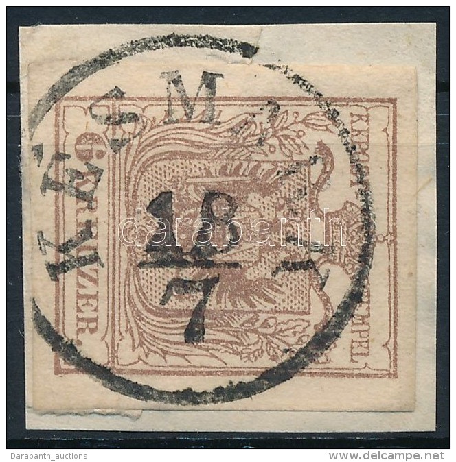 1850 6kr T&ouml;r&ouml;tt Kereszt A 6 Felett ,,K&Eacute;SMARK' - Andere & Zonder Classificatie