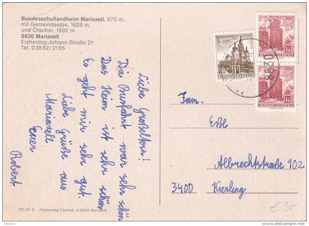 ÖSTERREICH 196? - 3 Fach Automatenfrankierung Auf Ak Bundesschullandheim Mariazell - Storia Postale