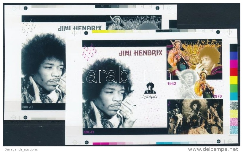 ** 2012/24 Jimi Hendrix Cromalin Eml&eacute;k&iacute;vp&aacute;r Garancia B&eacute;lyegz&eacute;ssel  (120.000) - Andere & Zonder Classificatie