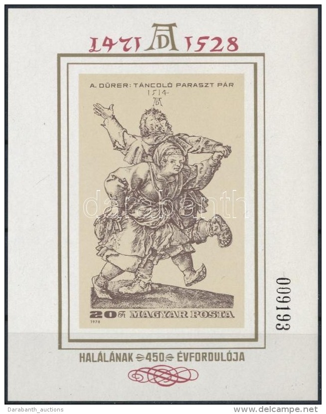 ** 1978 Festm&eacute;ny (XVIII.) - Albrecht D&uuml;rer V&aacute;gott Blokk (7.000) - Altri & Non Classificati