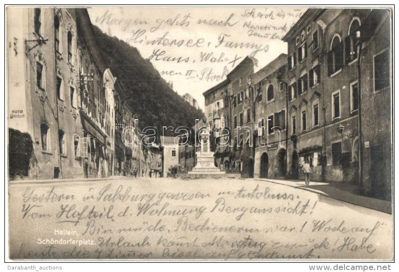 T2 Hallein, Sch&ouml;ndorferplatz. Trinks-Postkarte / Square - Non Classificati