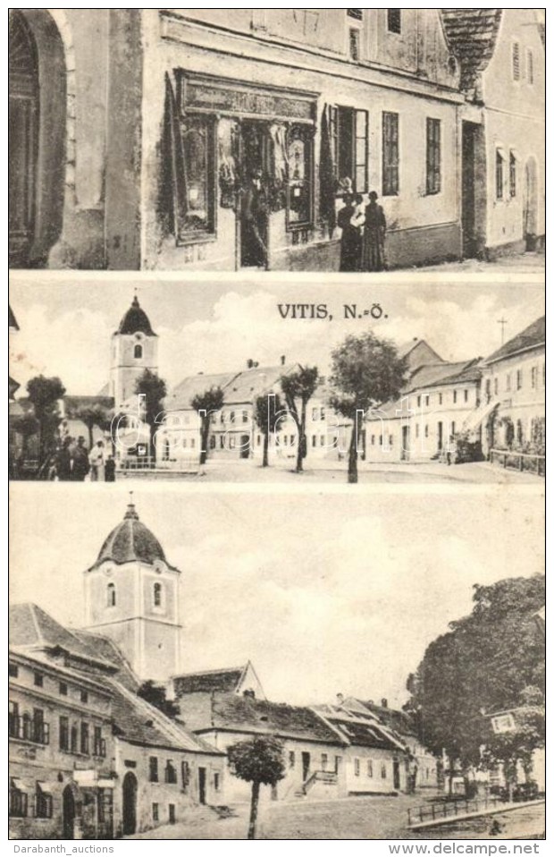 ** T2/T3 Vitis, Strassenbild, Kirche, Alois Fiegl's Gesch&auml;ft. Verlag A. Fiegl / Street View With Churches And... - Non Classificati