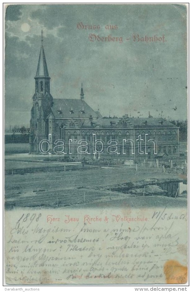 T3/T4 1898 Bohum&iacute;n, Oderberg - Bahnhof; Herz Jesu Kirche &amp; Volksschule / Church And School (fl) - Non Classificati