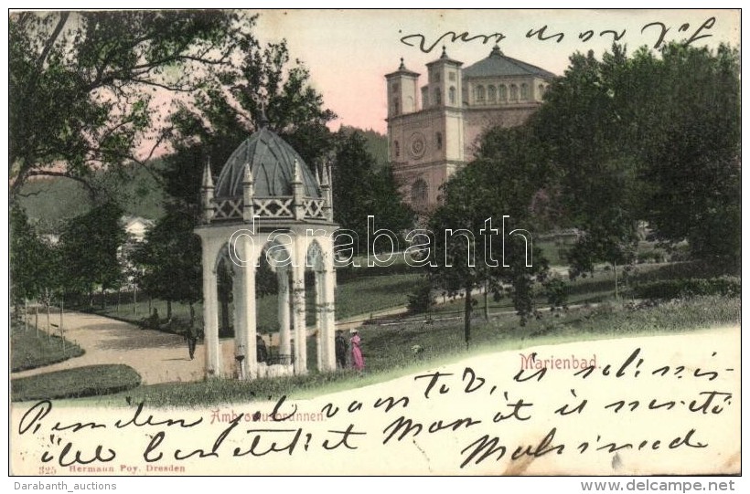 T2/T3 Marianske Lazne, Marienbad; Ambrosiusbrunnen / Fountain (EK) - Non Classificati