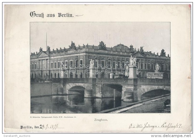 * T3 1899 Berlin, Zeughaus; C. Schneider Verlanganstalt, Riesenpostkarte 26 &times; 18 Cm / Giant Postcard (winzige... - Non Classificati