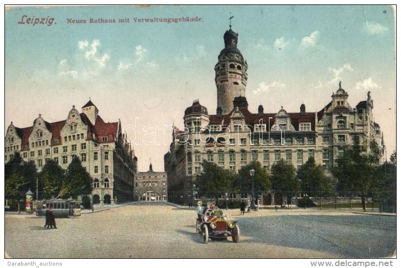 * T3 Leipzig, Neues Rathaus Mit Verwaltungsgeb&auml;ude / Town Hall, Administrative Buildings, Automobile (fa) - Non Classificati