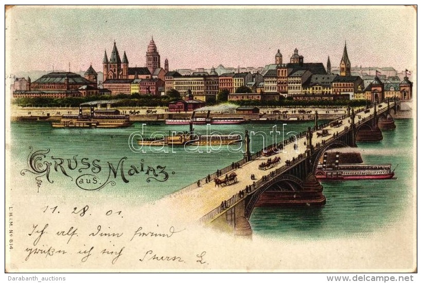 T2/T3 Mainz, Br&uuml;cke / Bridge, Litho - Non Classificati