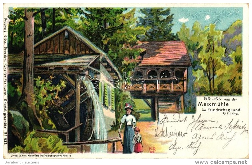 T2 Meixm&uuml;hle Im Friedrichsgrund B. Pillnitz; Verlag A. Horn, Litho - Non Classificati