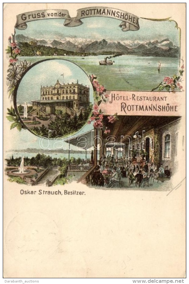 T2 Rottmansh&ouml;he, Hotel-Restaurant Von Oskar Strauch, Floral Litho - Non Classificati