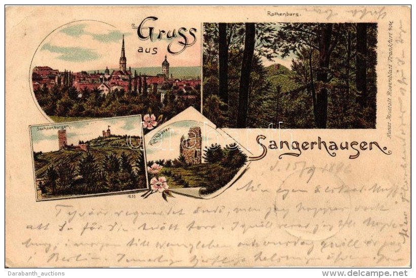 T2/T3 1897 Sangerhausen, Sachsenburgen, Kyffh&auml;user, Rothenburg, Litho (EK) - Non Classificati