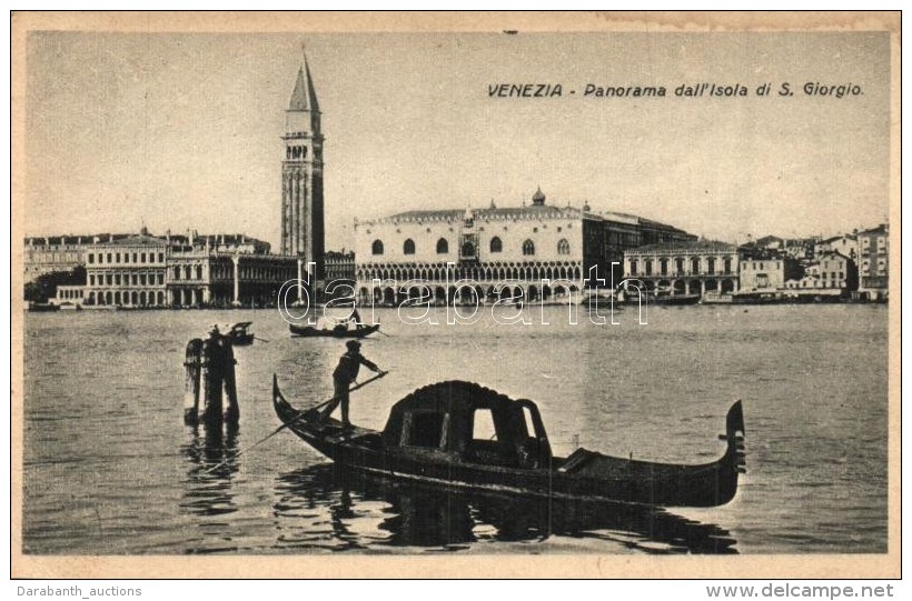 * T2/T3 Venice, Venezia; Panorama Dall'Isola Di S. Giorgio, Gondola (Rb) - Non Classificati