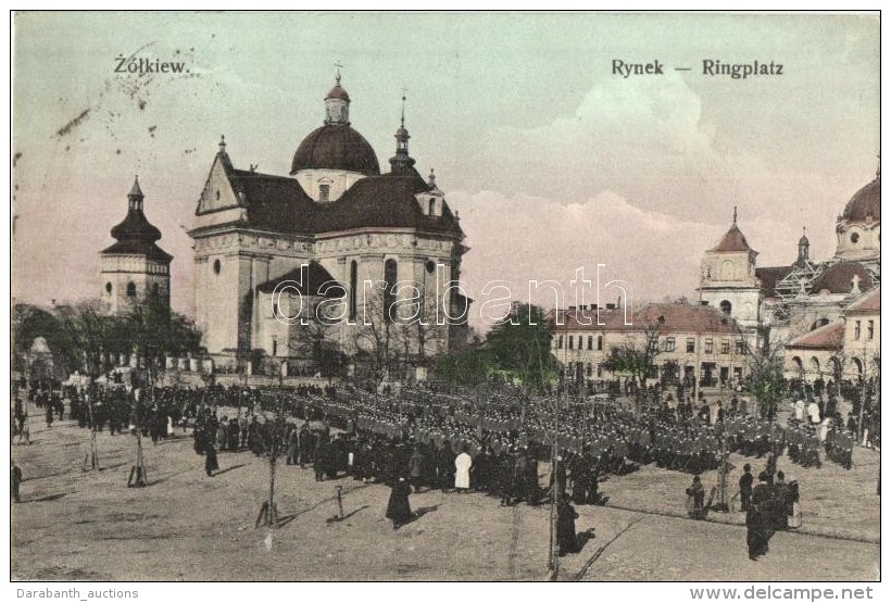 T2 Zhovkva, Z&oacute;lkiew; Rynek / Ringplatz / Square, Military Parade - Non Classificati