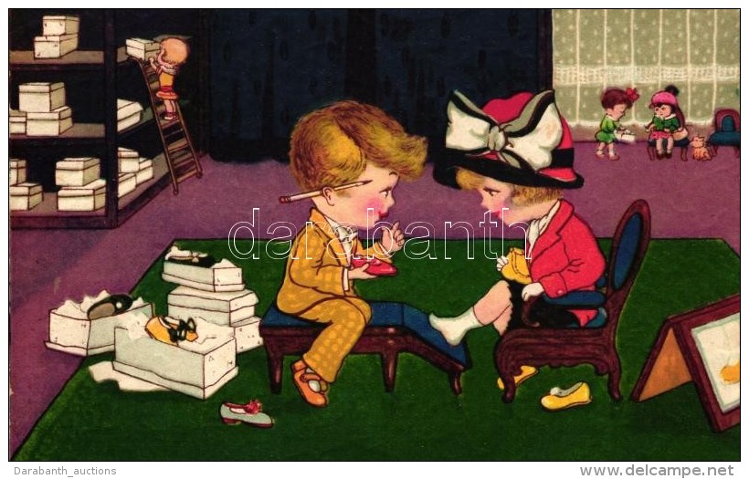 T2 Shoeshop, Unsigned Margret Boriss Postcard; Amag No. 1927 - Zonder Classificatie