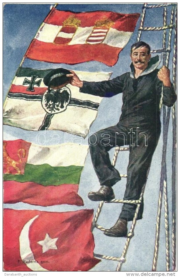 ** T2 Mariner With The Flags Of The Central Powers. K.u.K. Kriegsmarine; Rotes Kreuz Kriegsf&uuml;rsorgeamt... - Non Classificati