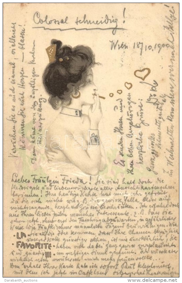 * T2/T3 La Favorite VI French Erotic Litho Art Postcard S: Raphael Kirchner (Rb) - Non Classificati