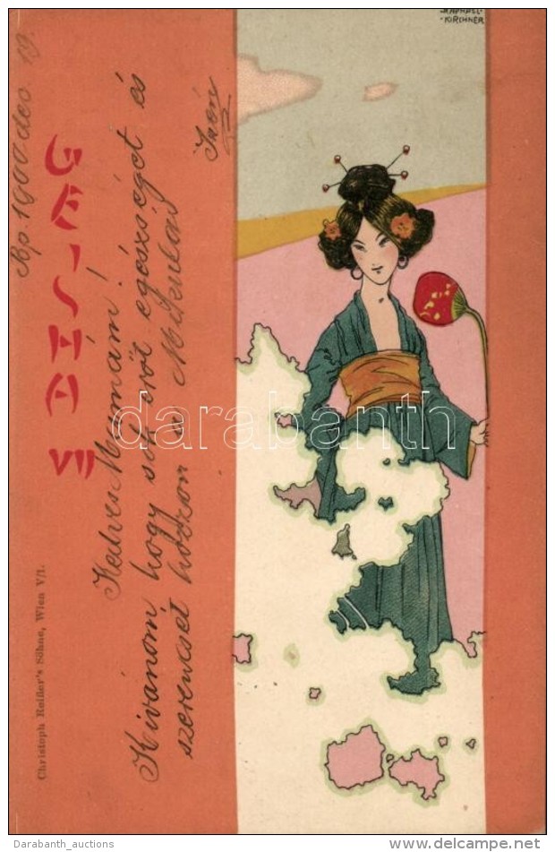 T2 Geisha VII Litho, Christoph Reisser's S&ouml;hne S: Raphael Kirchner - Non Classificati